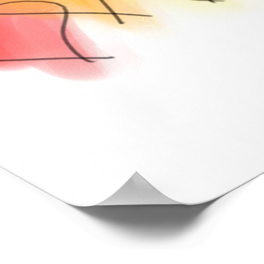 Poster Aquarelle Rainbow Hearts (Coin)