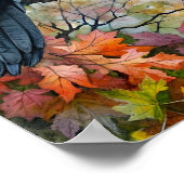 Poster Aquarelle Raven d'automne (Coin)