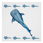Poster Aquarelle requin (Devant)