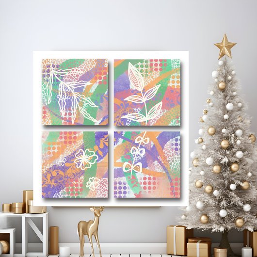 Poster Aquarelle rétro abstrait moderne mur art