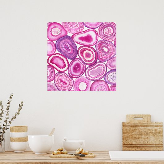 Poster Aquarelle rose (Cuisine)