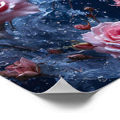 Poster Aquarelle rose (Coin)