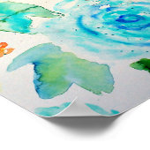Poster Aquarelle Rose Abstrait Imprimer (Coin)