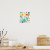 Poster Aquarelle Rose Abstrait Imprimer (Cuisine)