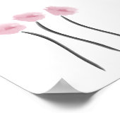 Poster Aquarelle rose Aimer Anémones Fleurs (Coin)