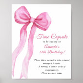 Poster Aquarelle rose arc Temps Capsule 1er anniversaire (Devant)