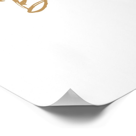 Poster Aquarelle rose et bleu Or Script Révélation de gen (Coin)