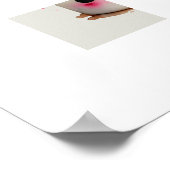 Poster Aquarelle rose et crème mignonne Chocolat chaud Mu (Coin)