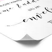 Poster Aquarelle rose et or Adresse Enveloppe Panneau (Coin)