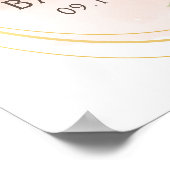 Poster Aquarelle Rose Et Or Baptême Bienvenue (Coin)