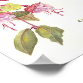 Poster Aquarelle rose et violet fuschia (Coin)