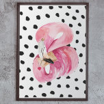 Poster Aquarelle rose exotique moderne Flamant rose & poi<br><div class="desc">Aquarelle rose exotique moderne Flamant rose & points</div>