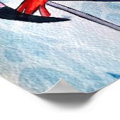 Poster Aquarelle rose flamand coloré (Coin)