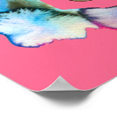 Poster Aquarelle rose fleurie Abstraite (Coin)