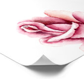 Poster Aquarelle rose fleurie bienvenue nuptiale (Coin)