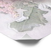 Poster Aquarelle Rose Fleurs Floral Moderne Élégant (Coin)