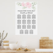Poster Aquarelle rose Floral 15 tables (Cuisine)