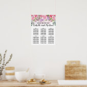 Poster Aquarelle rose Floral 6 tables (Cuisine)