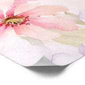 Poster Aquarelle rose Floral Parties scintillant or Fête  (Coin)