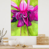 Poster Aquarelle rose Fuchsia (Cuisine)