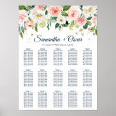 Poster Aquarelle rose moderne Beauté Fleurs et gouttes d' (Devant)