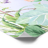 Poster Aquarelle rose moderne Cadre Floral Anniversaire (Coin)