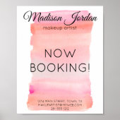 Poster Aquarelle rose moderne pointe (Devant)