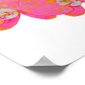 Poster Aquarelle rose orange Orchidée peinture (Coin)