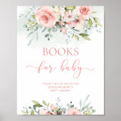 Poster Aquarelle rose pâle Livres pour bébé (Devant)