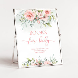 Poster Aquarelle rose pâle Livres pour bébé