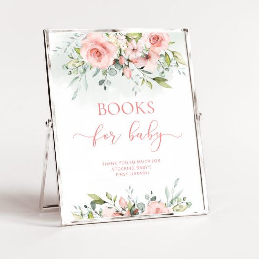 Poster Aquarelle rose pâle Livres pour bébé