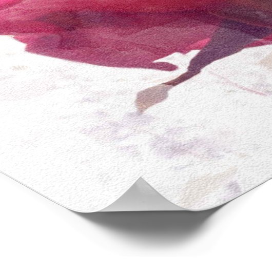 Poster aquarelle.Rose rose. (Coin)