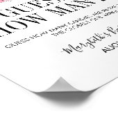 Poster Aquarelle rose Rose Baby shower Guest Game (Coin)