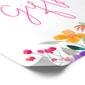 Poster Aquarelle rose rose gras cadeaux de douche (Coin)