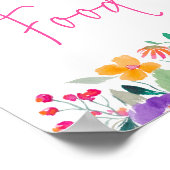 Poster Aquarelle rose rose gras douche nuptiale (Coin)