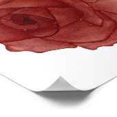 Poster Aquarelle rose rouge face à gauche (Coin)