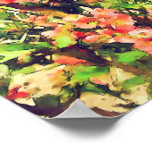 Poster Aquarelle rose rouge Motif floral 1 (Coin)