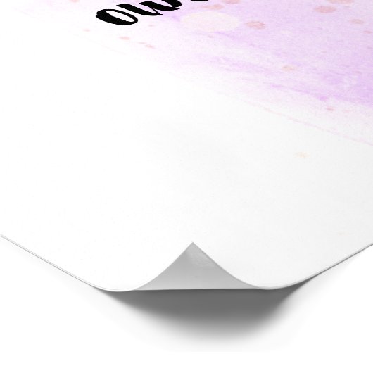 Poster aquarelle rose sur blanc ajouter votre devis perso (Coin)