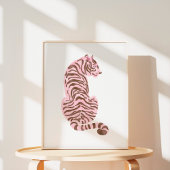 Poster Aquarelle rose Tiger Art