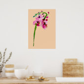 Poster Aquarelle rose Verbascum fleur rousse (Cuisine)
