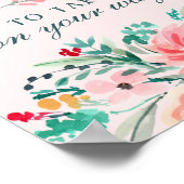 Poster Aquarelle rose vert Bouquet floral Favoriser Signa (Coin)