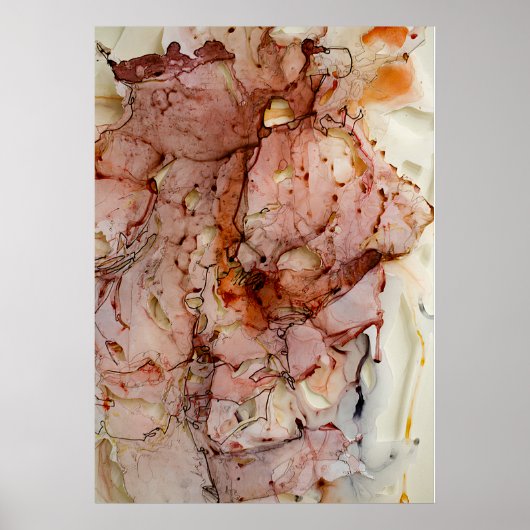 Poster Aquarelle rose vintage (Devant)