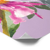 Poster Aquarelle rose violet Fleurs sauvages Joyeux anniv (Coin)