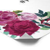 Poster Aquarelle roses OH SNAP signe hashtag (Coin)