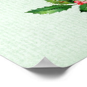 Poster Aquarelle Rouge Poinsettia Fleur Noël (Coin)