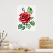 Poster Aquarelle Rouge Rose Art moderne (Cuisine)