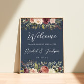 Poster Aquarelle Rustique Bloom Mariage Floral Bienvenue