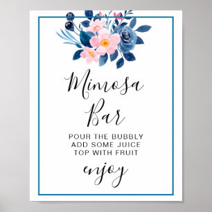 Poster Aquarelle Rustique d'un Bouquet Floral Rose et Ble