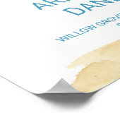 Poster Aquarelle Sable et Mariage de mer Bienvenue (Coin)