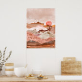 Poster Aquarelle Sables abstraits paysage désertique Mode (Cuisine)